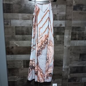 Elegant Marble Print Women's Spagetti Strap Dress